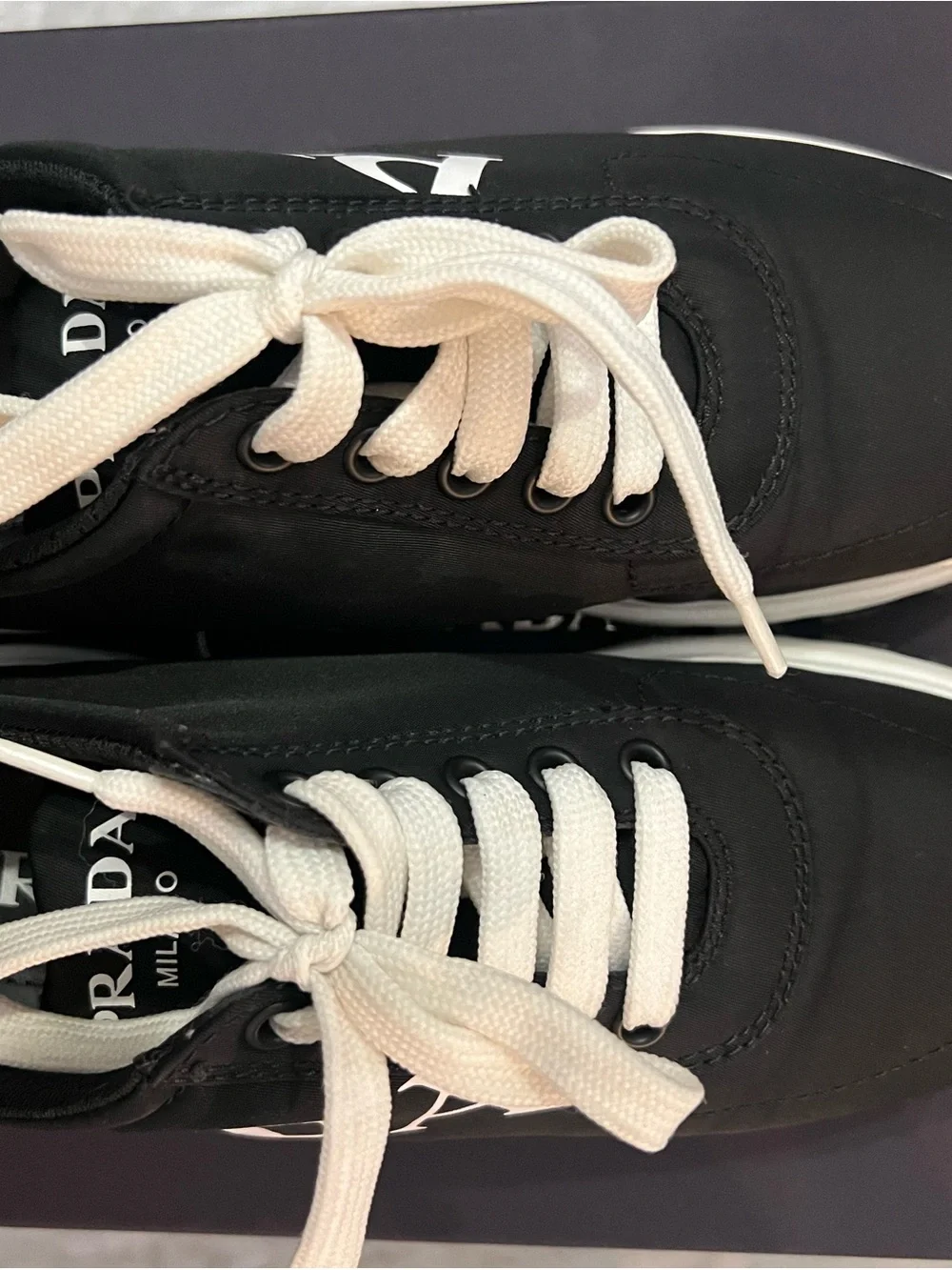 Prada Calzature Donna Sneakers - Black & White Logo
